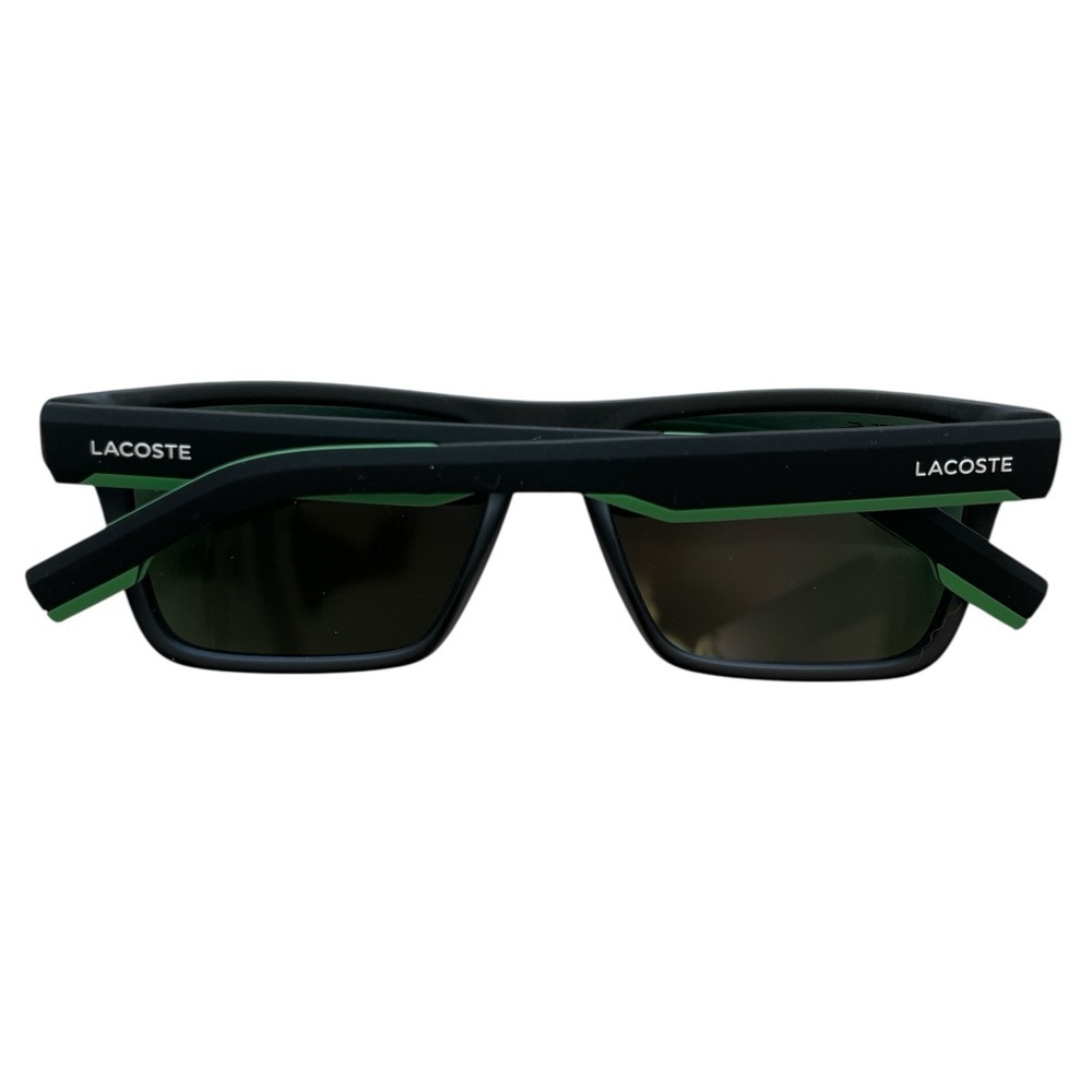 Lacoste Sunglasses in Matte Black Frame and Green Highlights - Picture 10 of 13